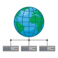 Symbol für globales Speichernetzwerk, Cartoon-Stil vektor