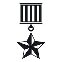medalj stjärna ikon, enkel stil vektor