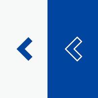 Pfeil zurück linke Linie und Glyphe solides Symbol blaues Banner Linie und Glyphe solides Symbol blaues Banner vektor