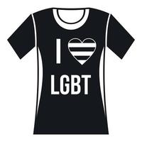T-Shirt Ich liebe LGBT-Symbol, einfachen Stil vektor