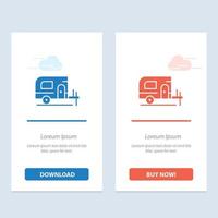Auto Camp Frühling blau und rot herunterladen und jetzt kaufen Web-Widget-Kartenvorlage vektor