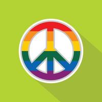 LGBT-Peace-Zeichen-Symbol, flacher Stil vektor