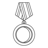 vinnande medalj ikon, översikt stil vektor