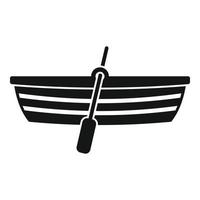 Einwanderer-Holzboot-Symbol, einfacher Stil vektor