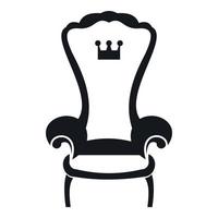 kung tron stol ikon, enkel stil vektor