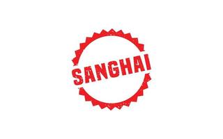 sanghai china Stempelgummi mit Grunge-Stil auf weißem Hintergrund vektor