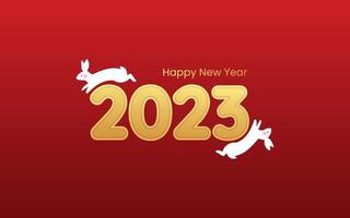 kalender 2023 mall vektor, löpning söt kanin med öron. planerare 2023 år, papper skära vägg kalender omslag. zodiaken kinesisk hare lyx design. Lycklig ny år. röd, vit och guld färger. vektor