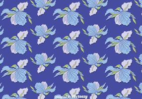 Blue Iris Flowers Nahtlose Muster-Vektor vektor
