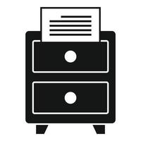 Office-Dokumente-Schubladensymbol, einfacher Stil vektor