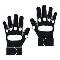 Paar Paintball-Handschuhe Symbol, einfachen Stil vektor
