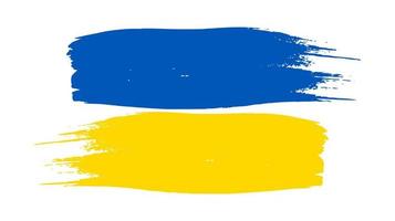 ukrainische Nationalflagge im Grunge-Stil. gemalt mit einem pinselstrich flagge der ukraine. Vektor-Illustration vektor