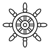 Segelboot-Schiffsrad-Symbol, Umrissstil vektor
