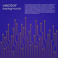 abstrakt teknologisk blå bakgrund med gul element av de mikrochip. krets styrelse bakgrund textur. vektor illustration.