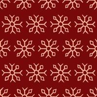 nahtloser hintergrund von hand gezeichneten schneeflocken. weiße Schneeflocken auf rotem Hintergrund. weihnachts- und neujahrsdekorationselemente. Vektor-Illustration. vektor