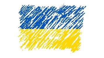 ukrainska nationell flagga i grunge stil. dragen förbi penna flagga av ukraina. vektor illustration