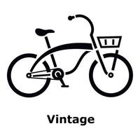 Vintage-Fahrrad-Ikone, einfacher Stil vektor