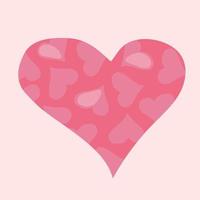 rosa hjärta med en mönster av små hjärtan. vykort i vektor