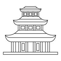 buddist tempel ikon, översikt stil vektor