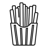 Pommes-Frites-Box-Symbol, Outline-Stil vektor