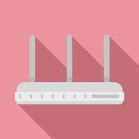 Router-Symbol mit drei Antennen, flacher Stil vektor