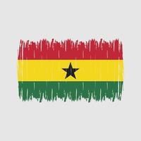 Ghana Flaggenpinsel vektor