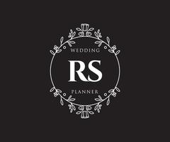 rs initialen brief hochzeitsmonogramm logos sammlung, handgezeichnete moderne minimalistische und florale vorlagen für einladungskarten, save the date, elegante identität für restaurant, boutique, café im vektor