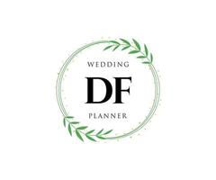 df initialen brief hochzeitsmonogramm logos sammlung, handgezeichnete moderne minimalistische und florale vorlagen für einladungskarten, save the date, elegante identität für restaurant, boutique, café im vektor