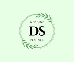 ds initialen brief hochzeitsmonogramm logos sammlung, handgezeichnete moderne minimalistische und florale vorlagen für einladungskarten, save the date, elegante identität für restaurant, boutique, café im vektor