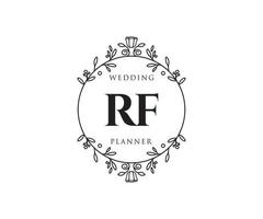 rf initialen brief hochzeit monogramm logos sammlung, handgezeichnete moderne minimalistische und florale vorlagen für einladungskarten, save the date, elegante identität für restaurant, boutique, café im vektor