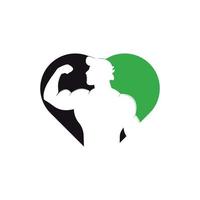 Golf Club Herzform Konzept Vektor-Logo-Design. Golfspieler schlägt Ball-Inspirations-Logo-Design. vektor