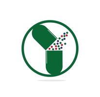 Medizin Kapsel und Pille Logo Vektordesign. Logo-Vorlage Illustrationsdesign. vektor