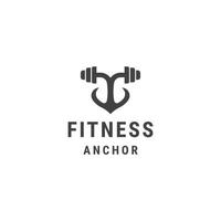 Fitness-Anker-Logo-Design-Vorlage flacher Vektor