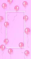 Vektorballon weißer und rosafarbener Hintergrund mit weißem Rahmen. Sie können Ihren Text in einen Rahmen einfügen. Der Ballon ist für eine einfache Anordnung gruppiert. vektor