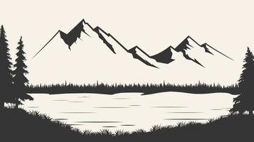 berge vector.mountain range silhouette isolierte vektorillustration. Berge-Silhouette vektor