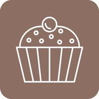 Cupcake-Linie runde Ecke Hintergrundsymbole vektor