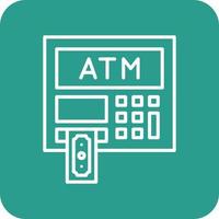 Hintergrundsymbole für die runde Ecke der Geldautomatenlinie vektor
