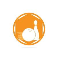 stil bowling logotyp, ikoner och symbol. bowling boll och bowling stift illustration. vektor