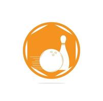 Style-Bowling-Logo, Symbole und Symbol. Bowling-Kugel und Bowling-Pin-Illustration. vektor