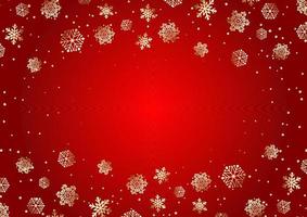 eleganter roter und goldener weihnachtsschneeflockehintergrund vektor