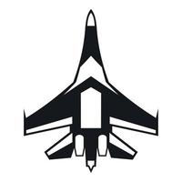 Jet-Kampfflugzeug-Symbol, einfacher Stil vektor