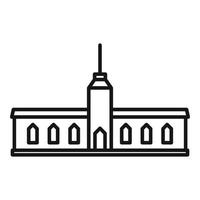 parlament hall ikon, översikt stil vektor