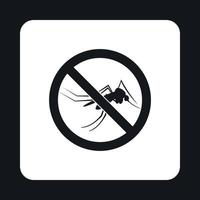 Verbotsschild Mücken-Symbol, einfacher Stil vektor