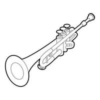 trumpet ikon, översikt isometrisk stil vektor