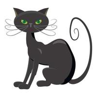 Schwarze Katze-Symbol, Cartoon-Stil vektor