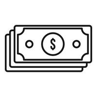 Geld-Cash-Pack-Symbol, Umrissstil vektor