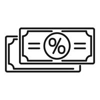 Verkaufsbonus-Cash-Symbol, Umrissstil vektor