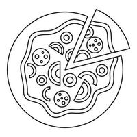 Pizza-Symbol, Umrissstil vektor