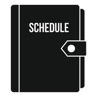 Lehrplan-Zeitplan-Notizbuch-Symbol, einfacher Stil vektor