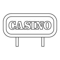 Casino-Schild-Symbol, Umrissstil vektor