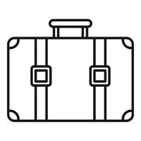 invandrare resväska ikon, översikt stil vektor